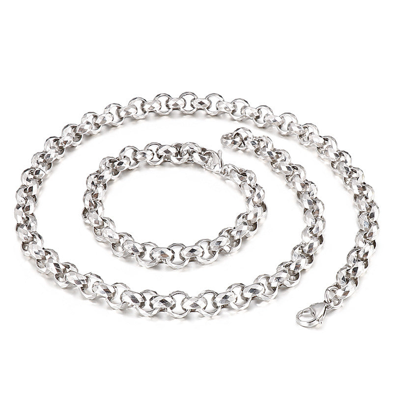 Multi-cutting Surface Chain Titanium Steel Men's Bracelet