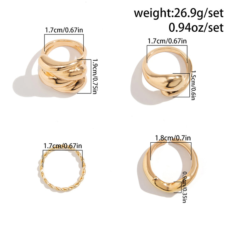 Trend iges Design Geometrischer glänzender Wasser tropfen ring