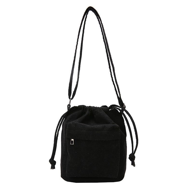 Women's Casual All-match Pleated Drawstring Bag Nylon Shoulder Bag