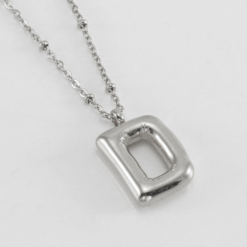 Women's Fashion Bubble Letter Pendant Short Necklace