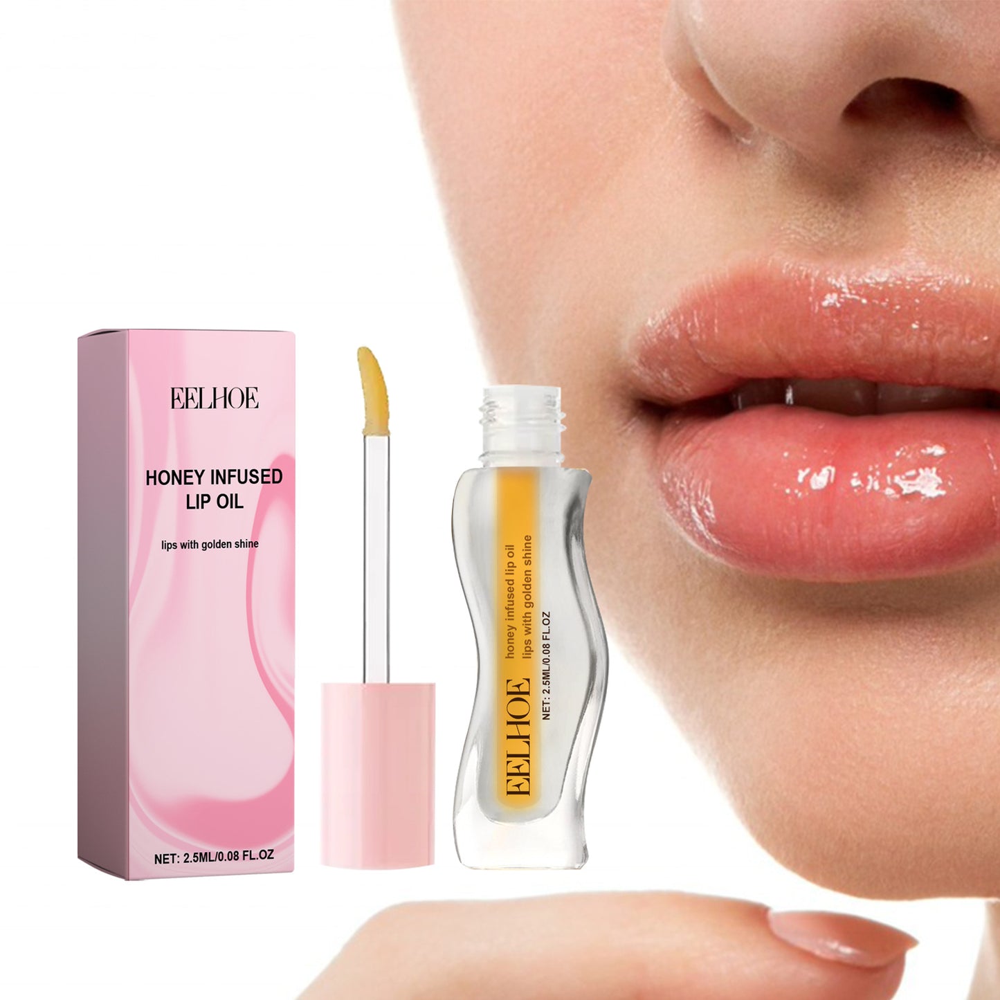 Moisturizing lip oil with honey fades lip wrinkles