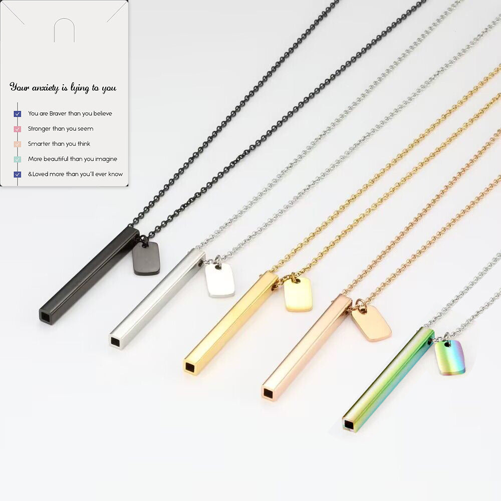 Square Tube Breathing Whistle Yoga Meditation Necklace