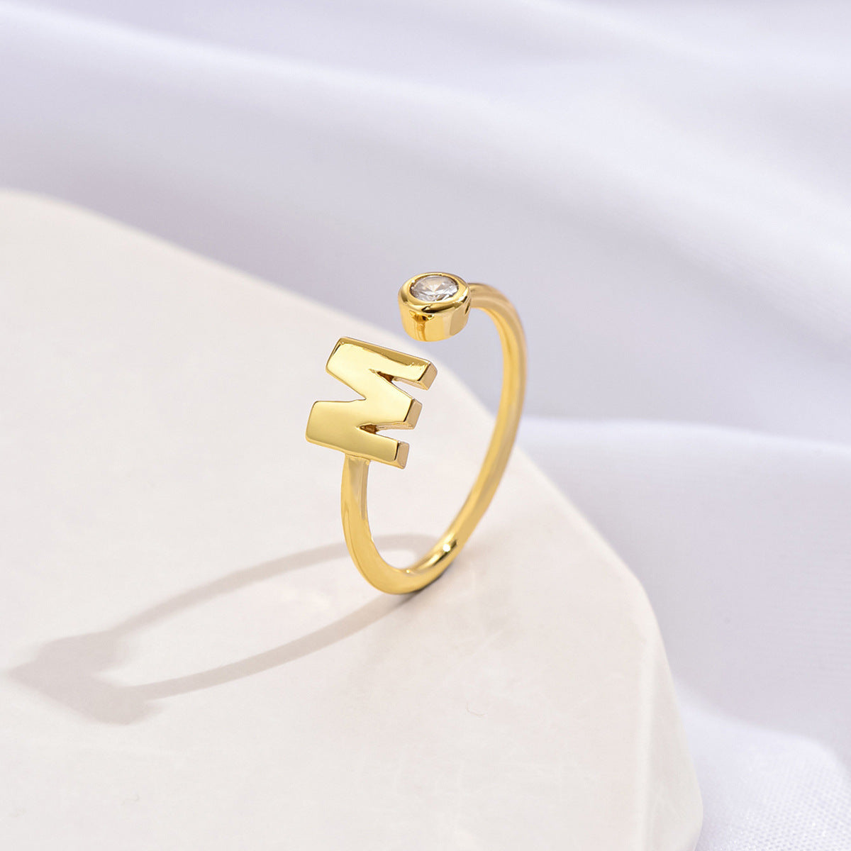 Simple Fashion Letter Zircon Ring