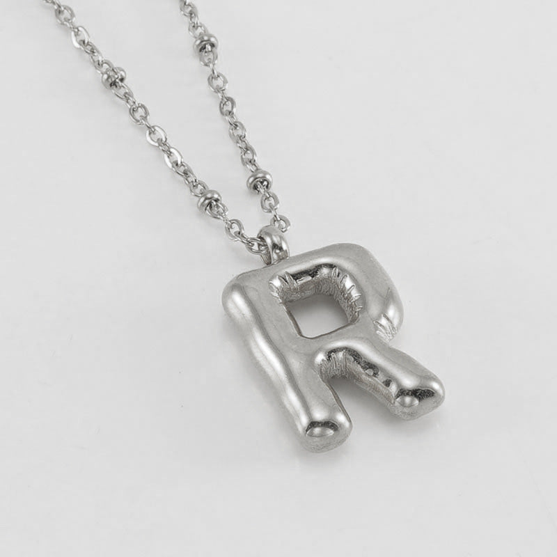 Women's Fashion Bubble Letter Pendant Short Necklace