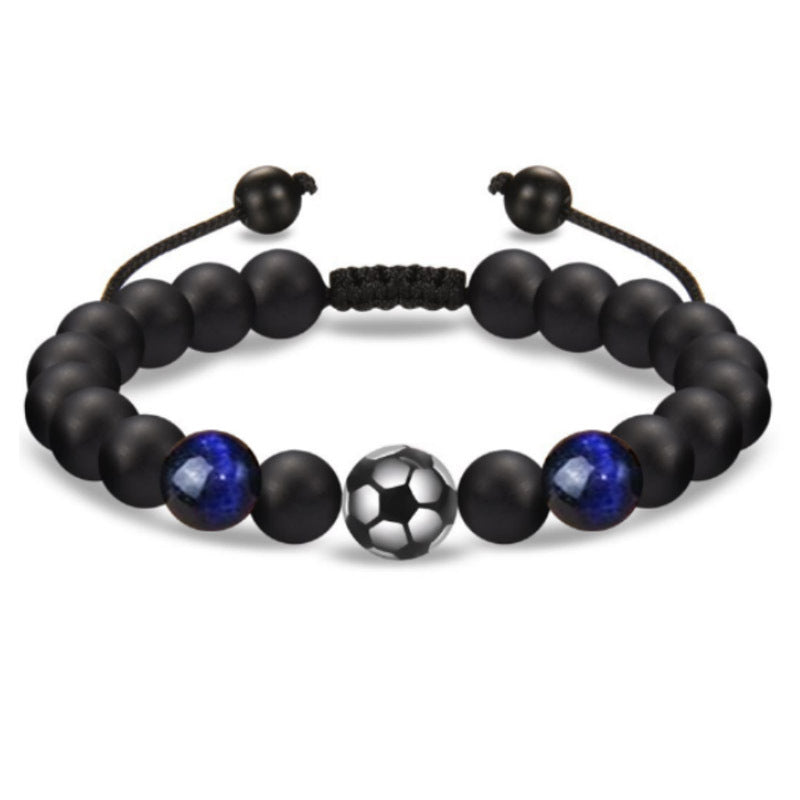 Men's Football Beaded Woven Bracelet