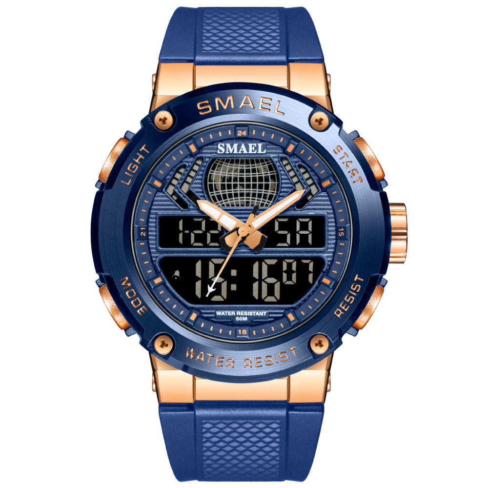 Sports And Leisure Alloy Double Display Electronic Watch