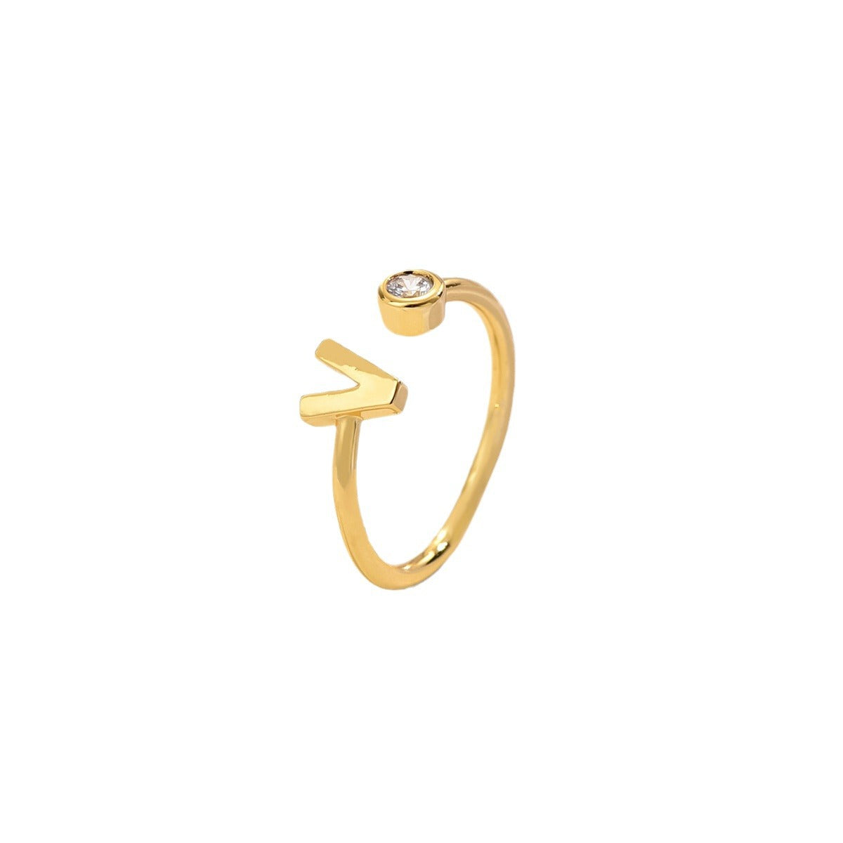 Simple Fashion Letter Zircon Ring