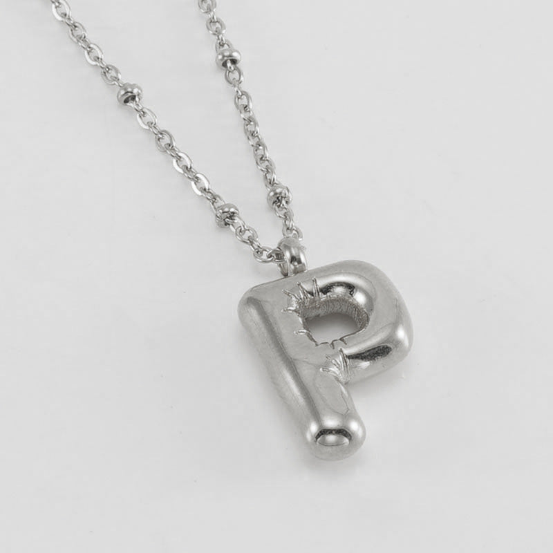 Women's Fashion Bubble Letter Pendant Short Necklace