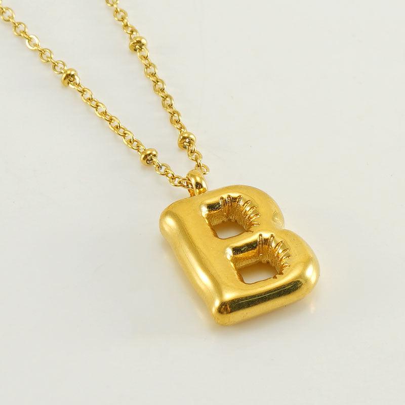 Women's Fashion Bubble Letter Pendant Short Necklace