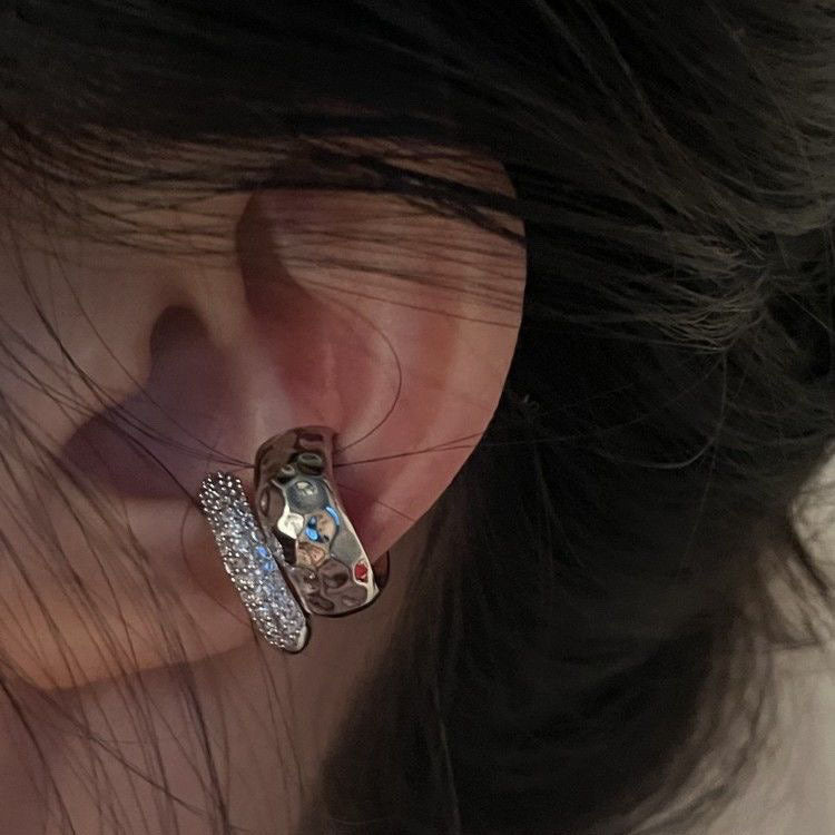 Rhinestone Exquisite High-grade Metal Double Layer Ear Clip