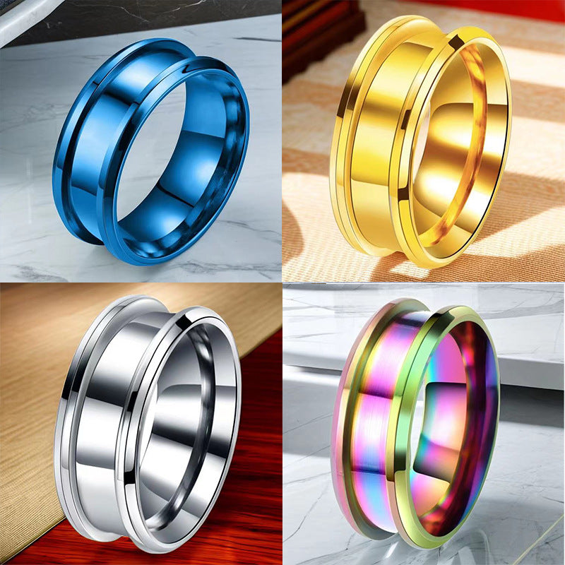 Double Bevel Grooved Billet Stainless Steel Ring