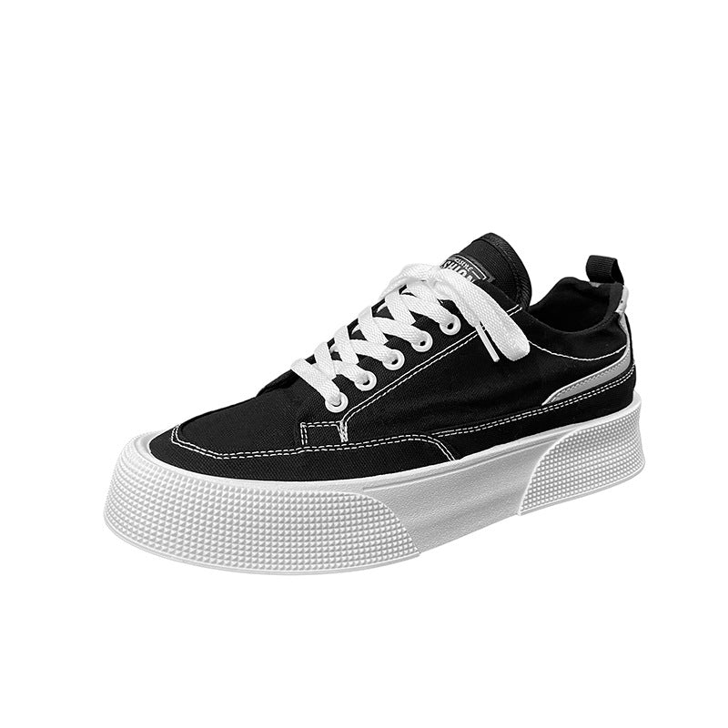 Atmungsaktive Low Top Plateau-Sneaker aus Canvas für Herren