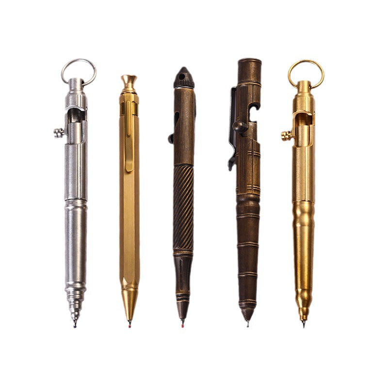 Retro Pure Copper Bolt Type Metal Tactical Pen