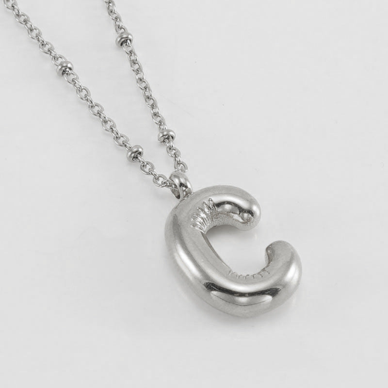 Women's Fashion Bubble Letter Pendant Short Necklace