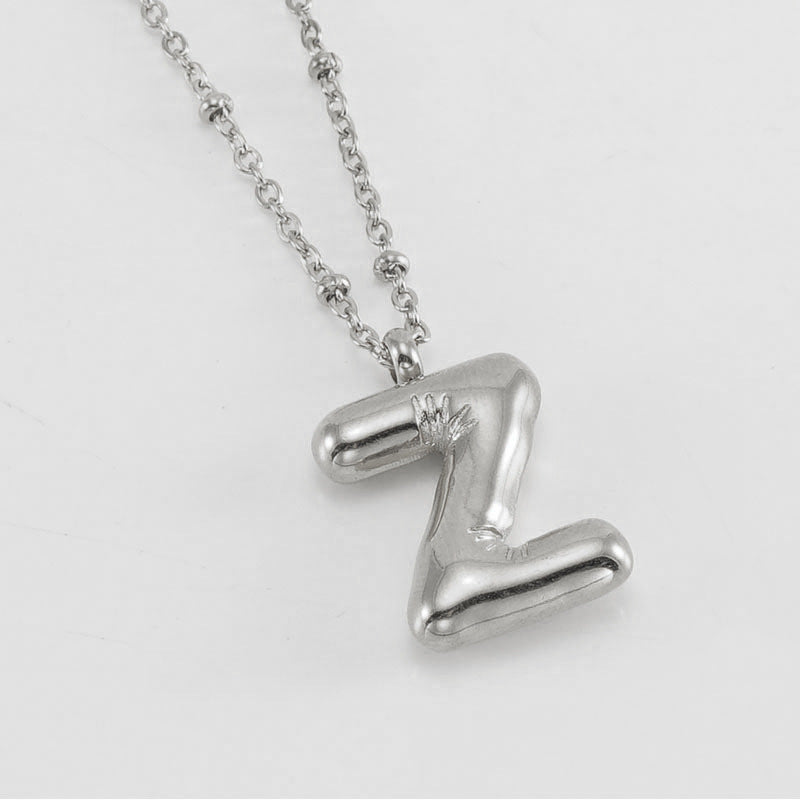 Women's Fashion Bubble Letter Pendant Short Necklace