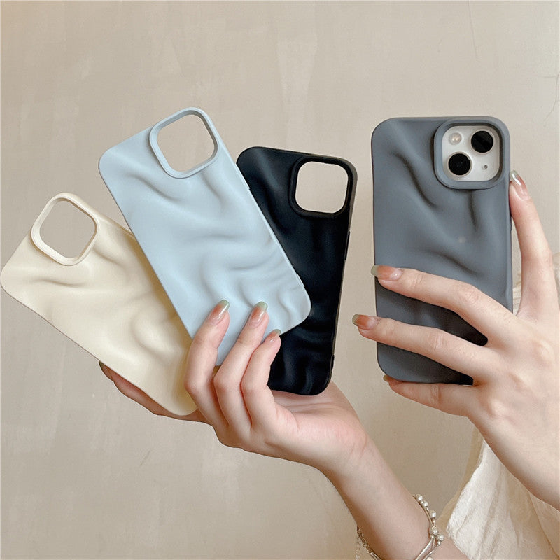 Three dimensional pleated water ripple phone case