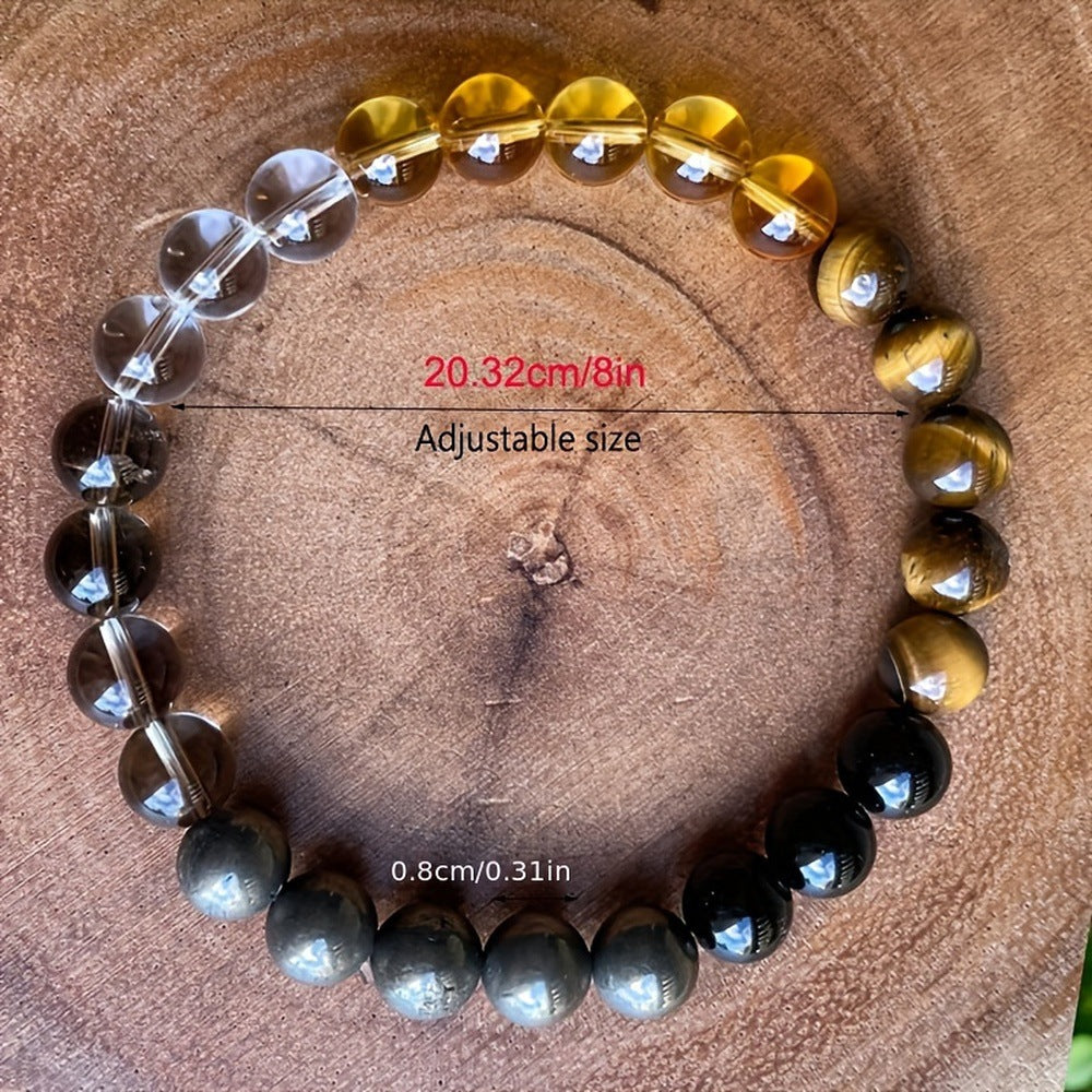 Armband Trendy Männer und Frauen Obsidian gewebt