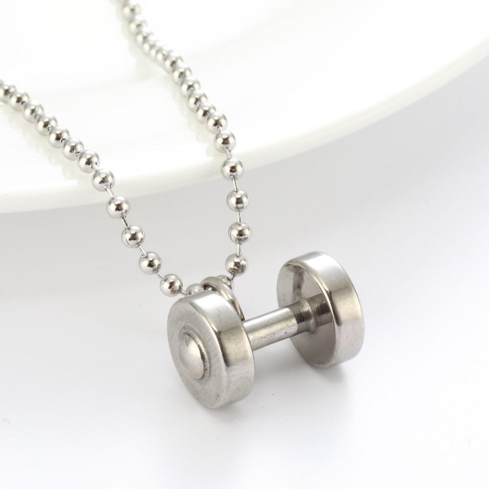 Single Piece Dumbbell Necklace Key Body Pendant Fashion