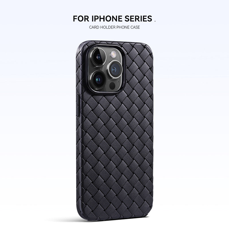 Woven Pattern Phone Case Breathable Heat Dissipation Drop Resistant Protective Case