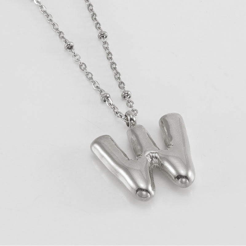 Women's Fashion Bubble Letter Pendant Short Necklace