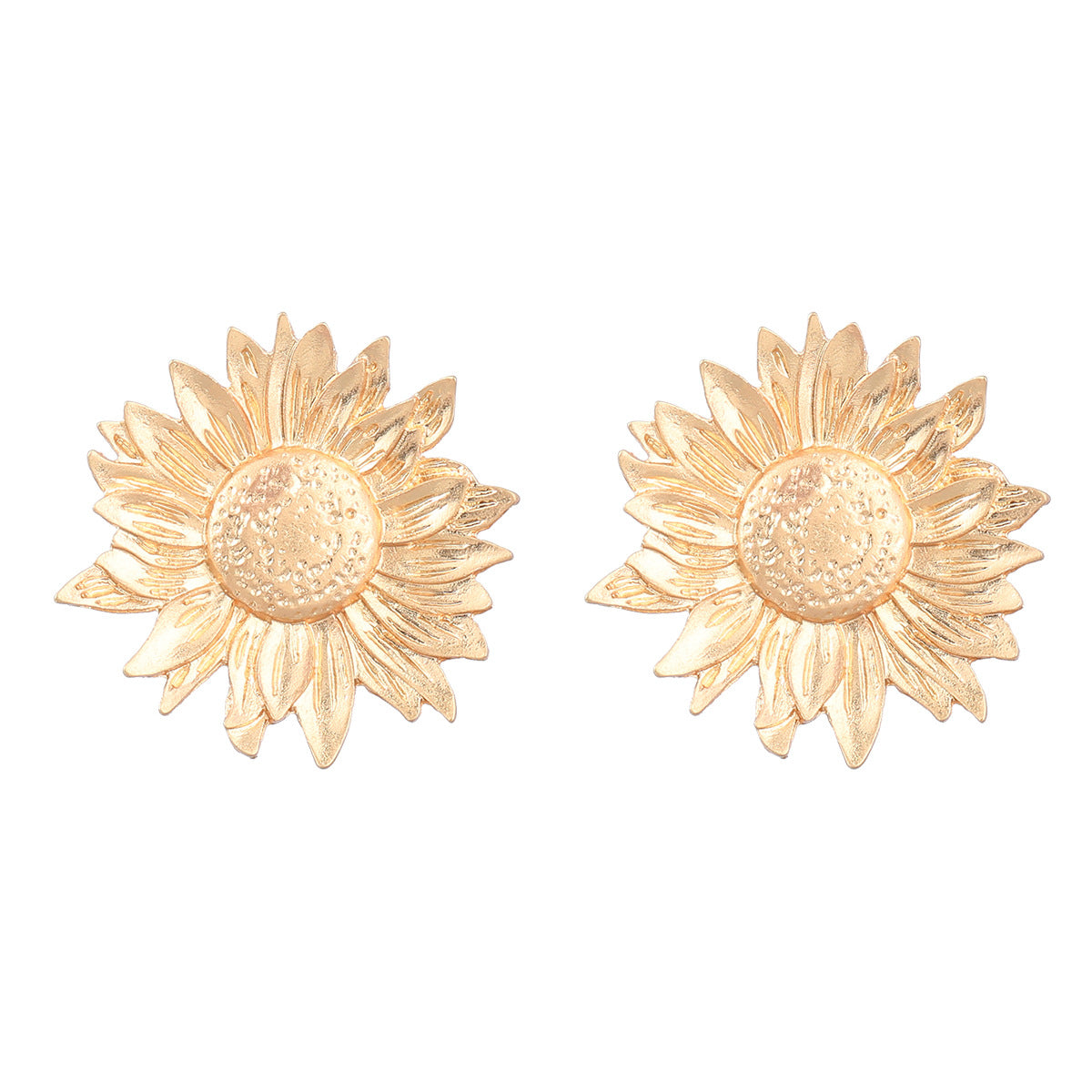 Exaggerated Alloy Sunflower Flower Earrings Women's Retro