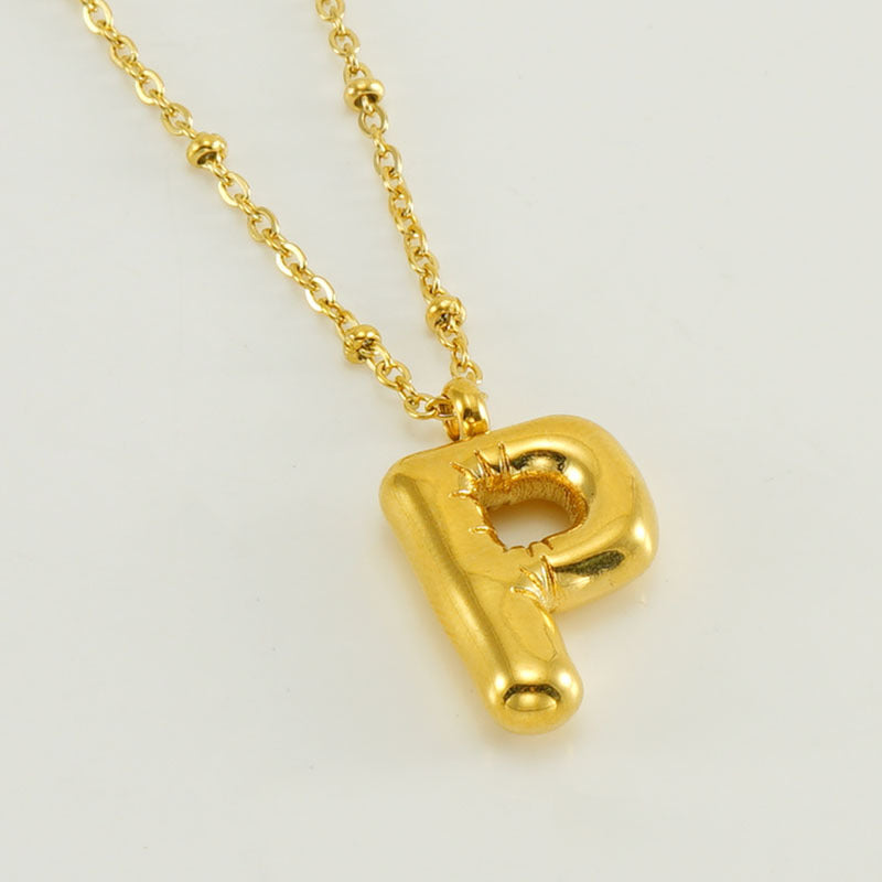 Women's Fashion Bubble Letter Pendant Short Necklace