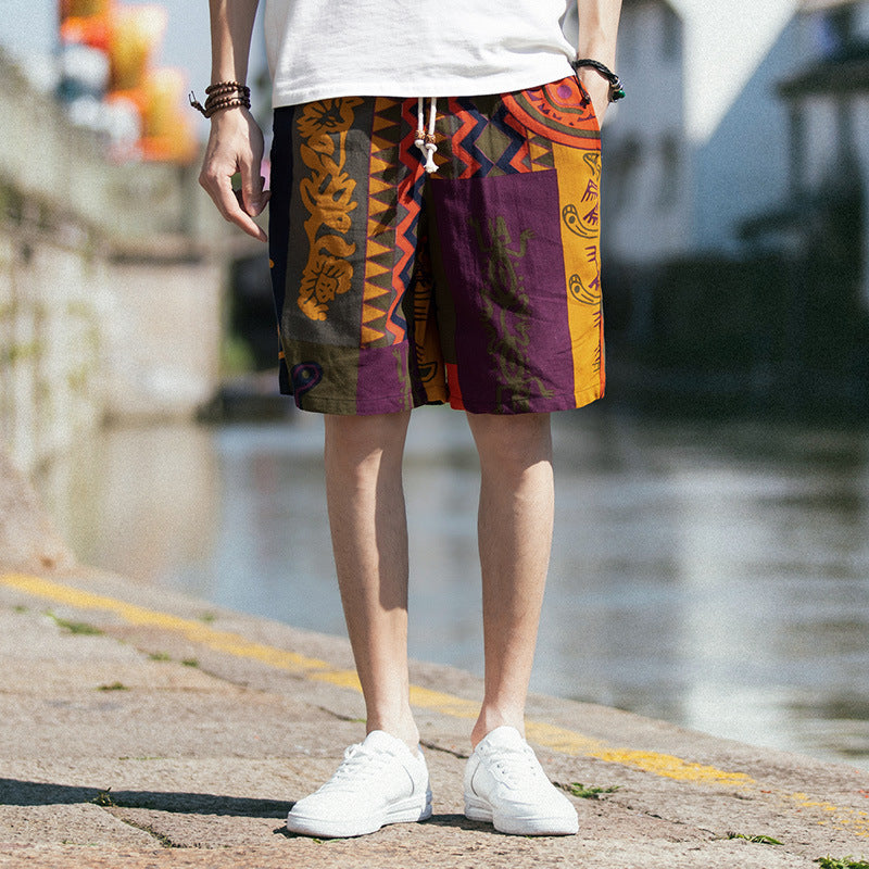 Summer New Fashion Casual Beach Pants Plus Size Men's Trousers