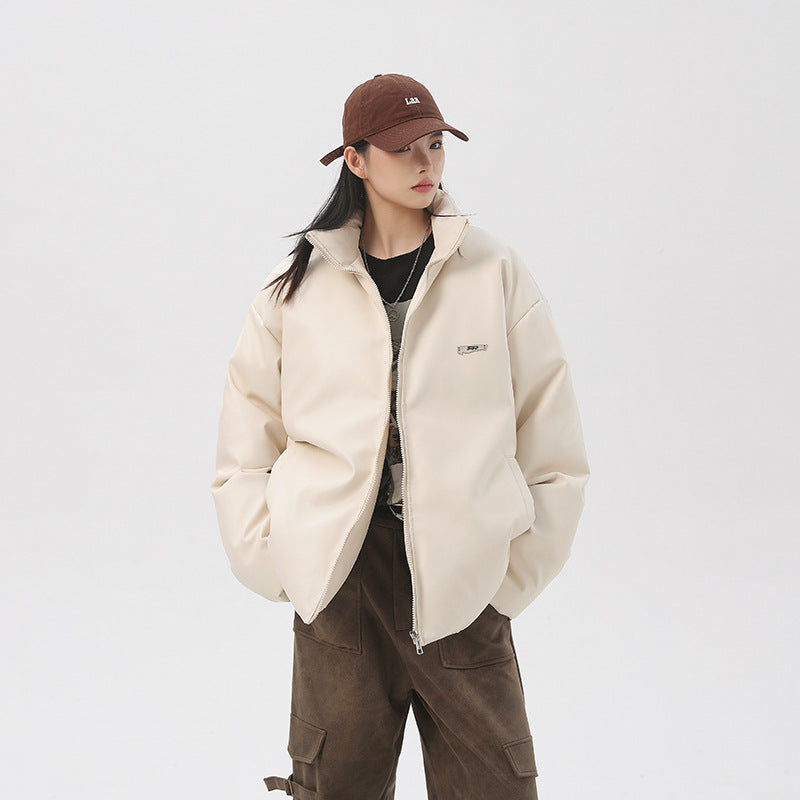 Cotton Coat Autumn And Winter Solid Color Men And Women