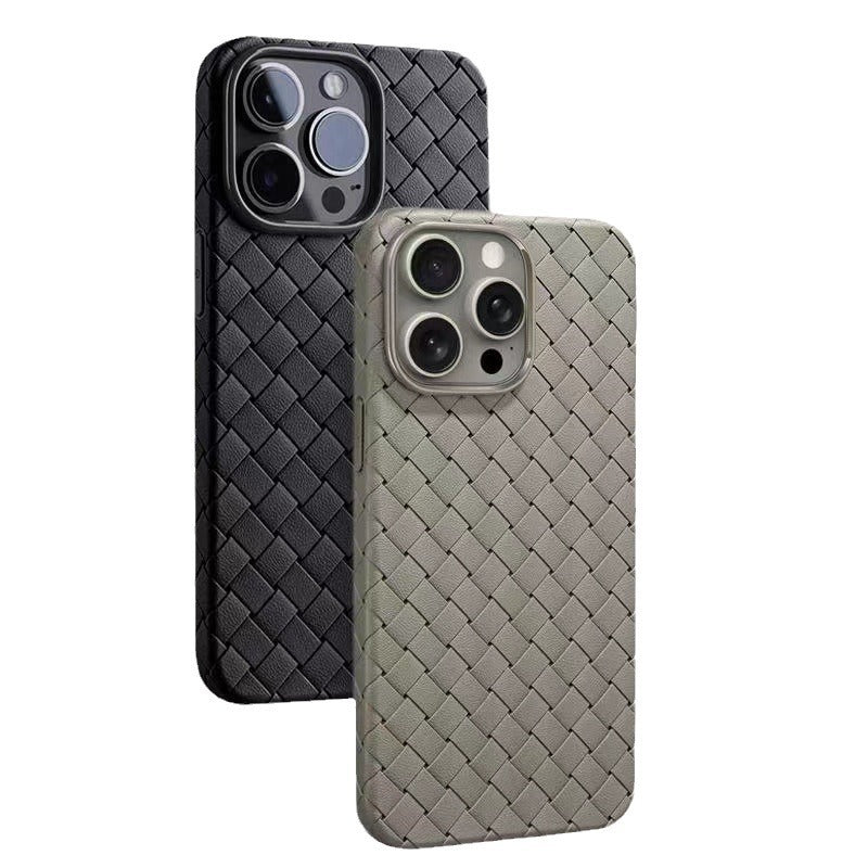 Woven Pattern Phone Case Breathable Heat Dissipation Drop Resistant Protective Case