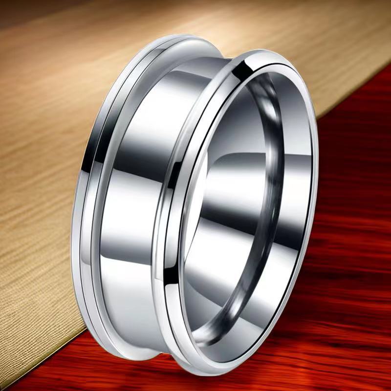 Double Bevel Grooved Billet Stainless Steel Ring