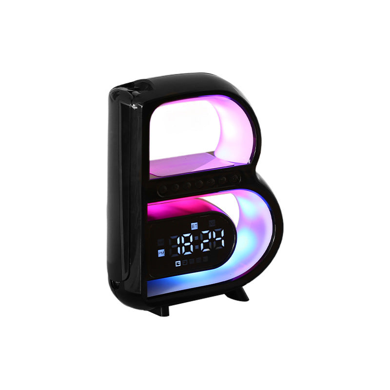 Bluetooth Speaker Wireless Charging With Clock Seven-color Ambience Light