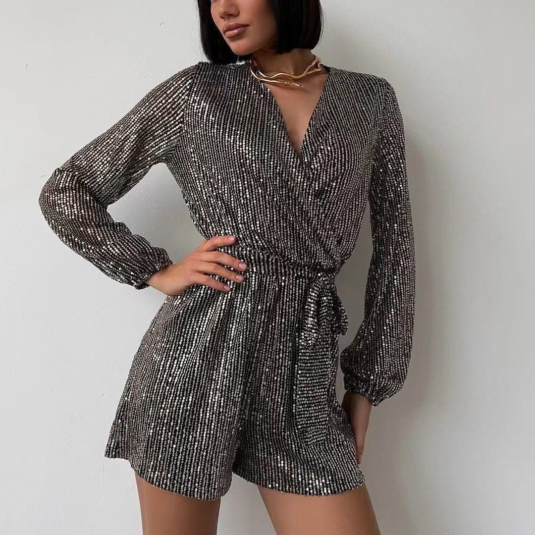 Sequined Long Sleeve Dress Women