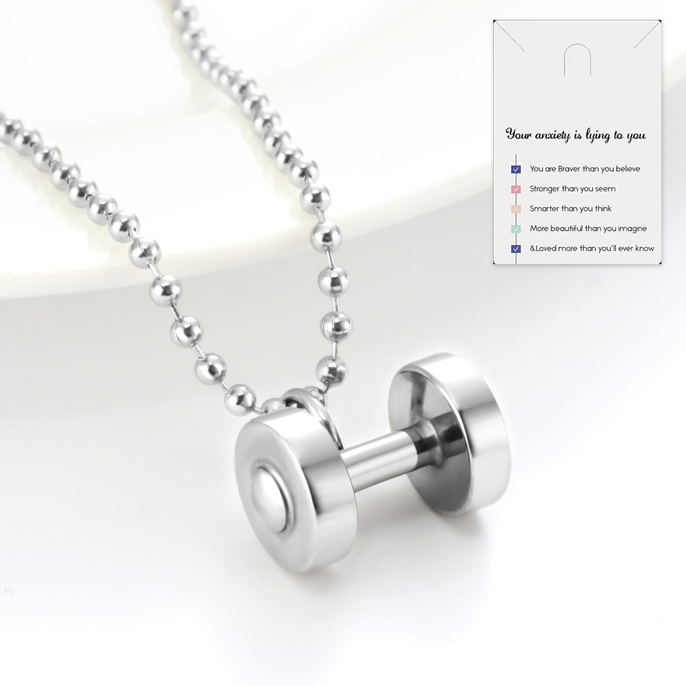 Single Piece Dumbbell Necklace Key Body Pendant Fashion