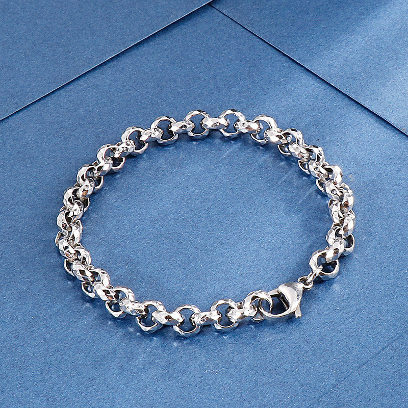 Multi-cutting Surface Chain Titanium Steel Men's Bracelet