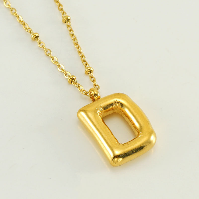 Women's Fashion Bubble Letter Pendant Short Necklace