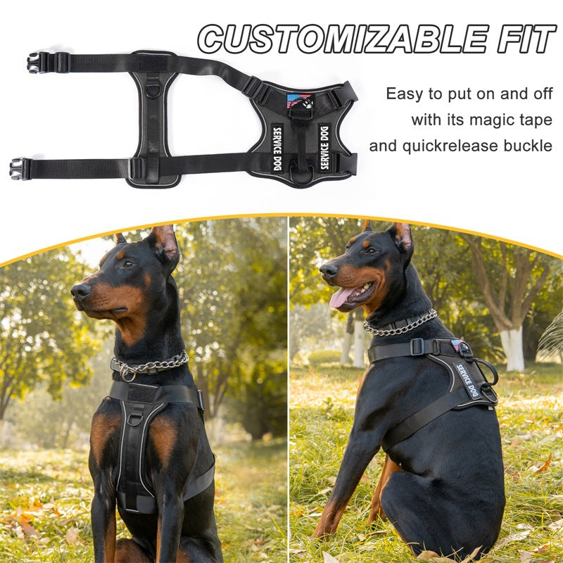 Shock absorber night vision reflect pet tactical chest strap