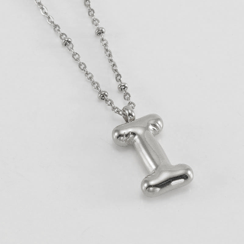 Women's Fashion Bubble Letter Pendant Short Necklace