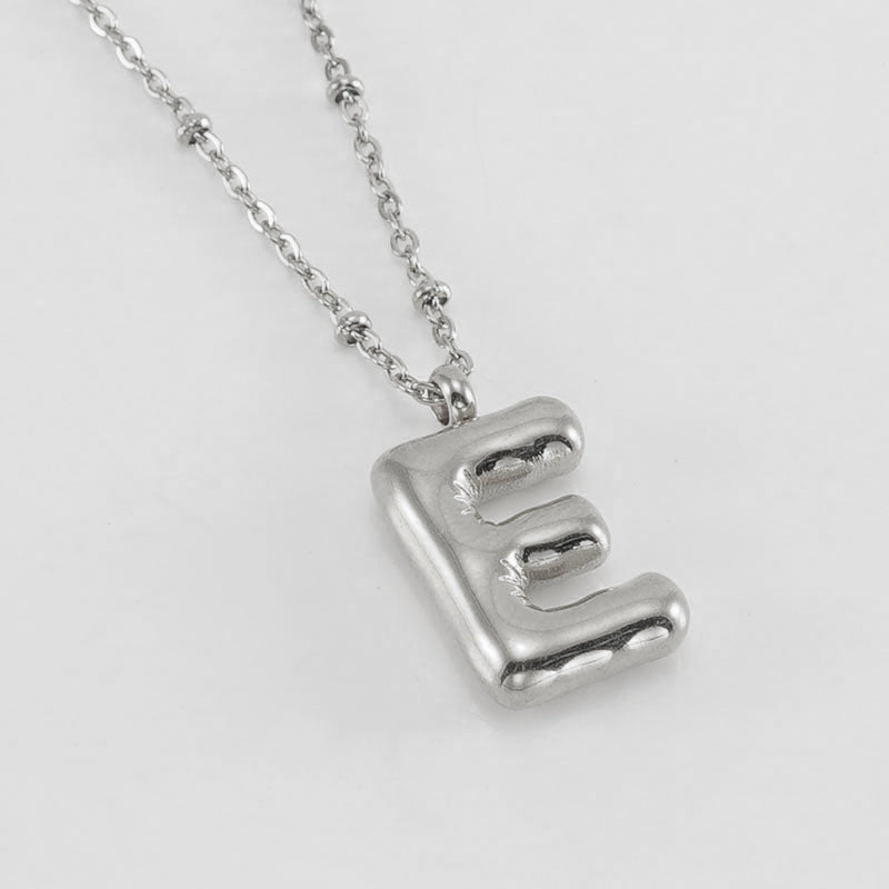 Women's Fashion Bubble Letter Pendant Short Necklace