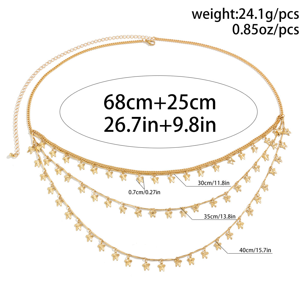 Fashion XINGX Waist Chain Butterfly Chain for Women