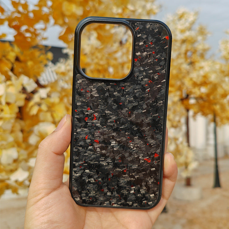 Gold Foil Carbon Fiber Forged Grain Phone Case