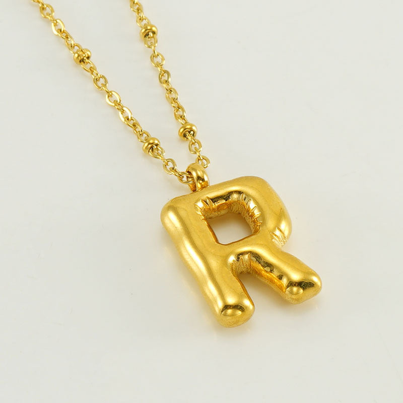 Women's Fashion Bubble Letter Pendant Short Necklace