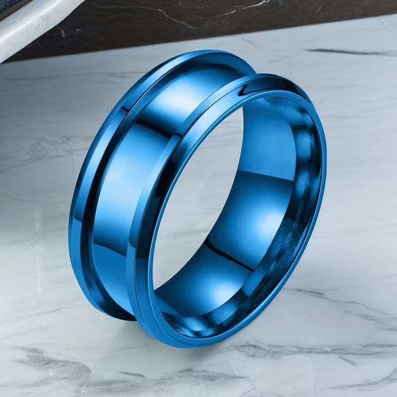 Double Bevel Grooved Billet Stainless Steel Ring