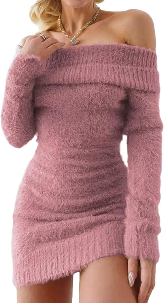 Women's Skinny Sheath Long Sleeve Sweater Dress