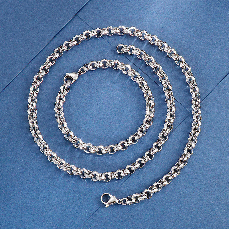 Multi-cutting Surface Chain Titanium Steel Men's Bracelet