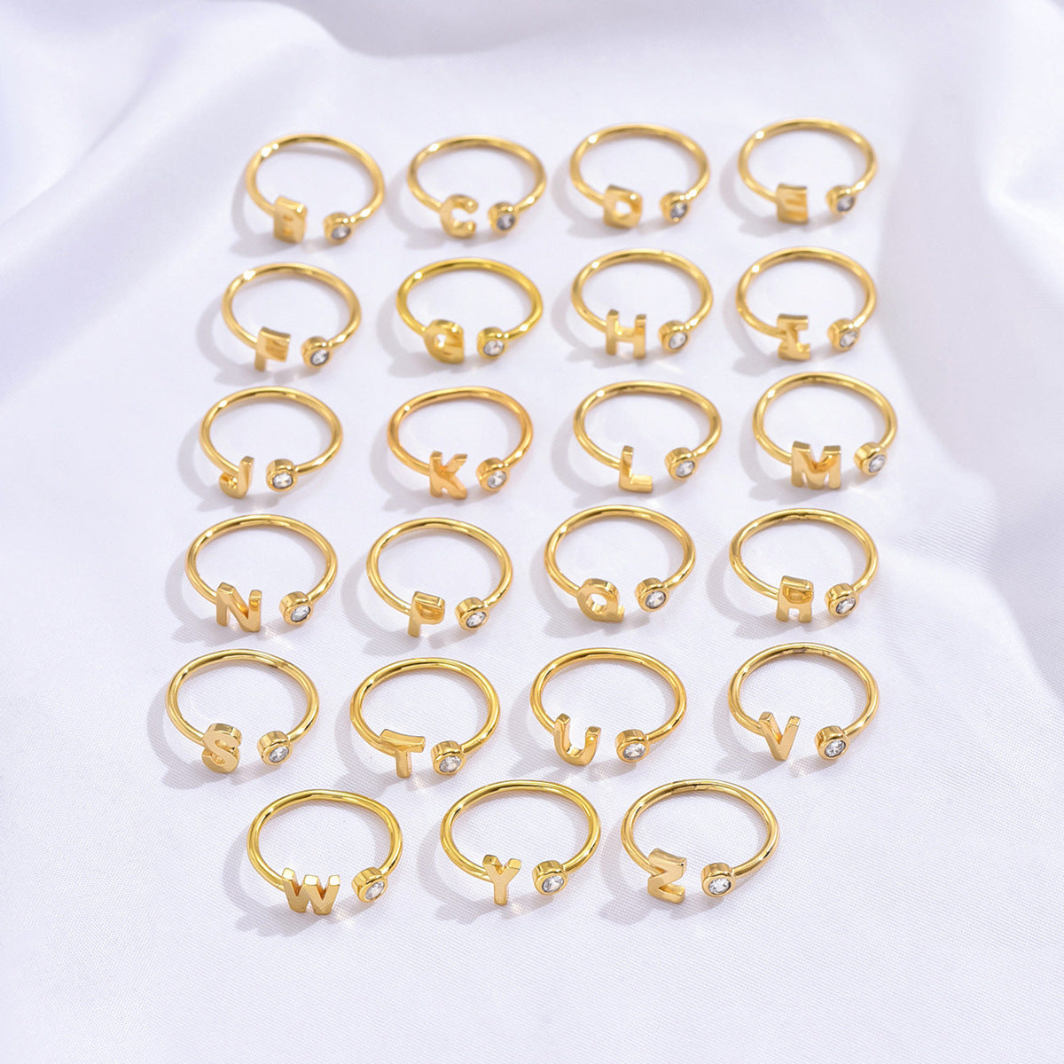 Simple Fashion Letter Zircon Ring