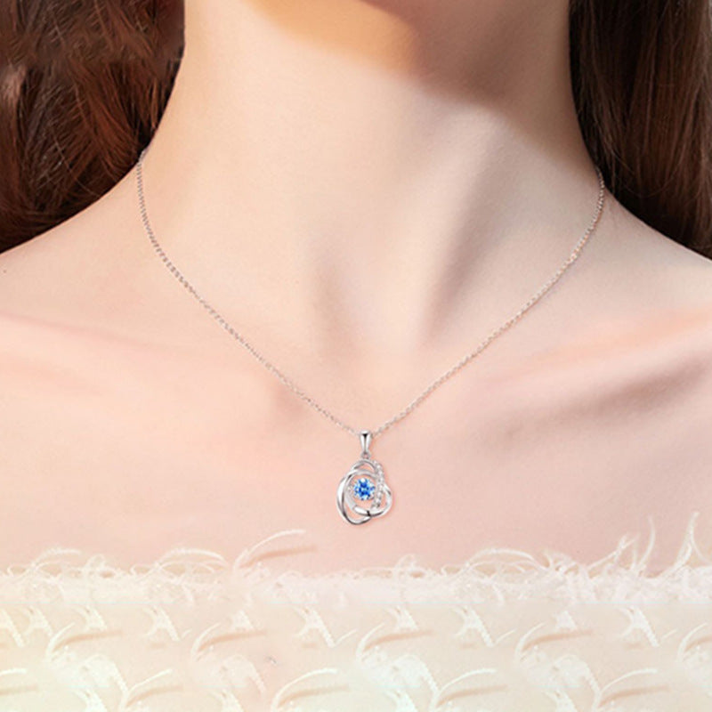 Ocean Heart Necklace Female 925 Silver