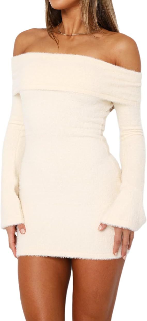 Women's Skinny Sheath Long Sleeve Sweater Dress