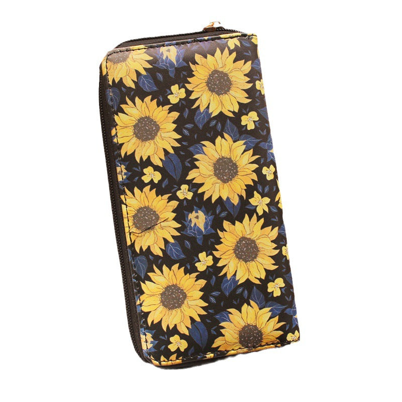 Damen Geldbörse mit Sonnenblumen-Print