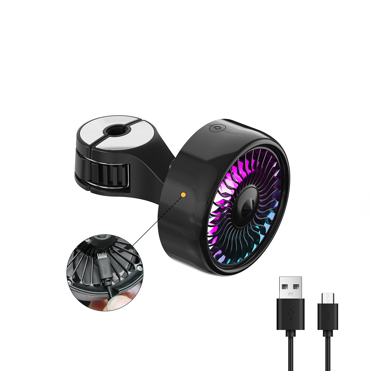 Car Fan Back Seat USB Hook Electric Fan