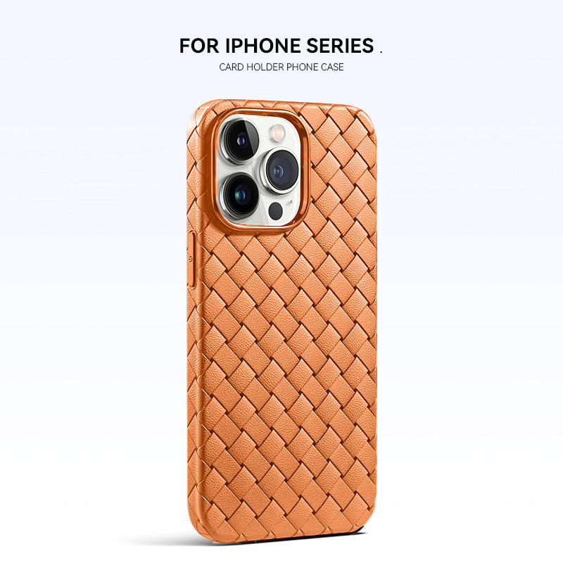 Woven Pattern Phone Case Breathable Heat Dissipation Drop Resistant Protective Case